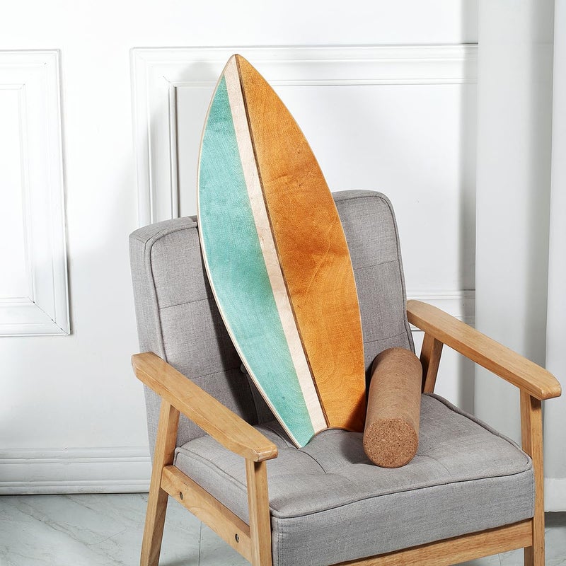asktom Balance Board Indoor Surfboard Surf Style Home Fitness with Wheel for Exercise, Athletic Training and Board Sports - Fun Workout Equipment For Balance, Stability and Improving Core Strength - Image 3